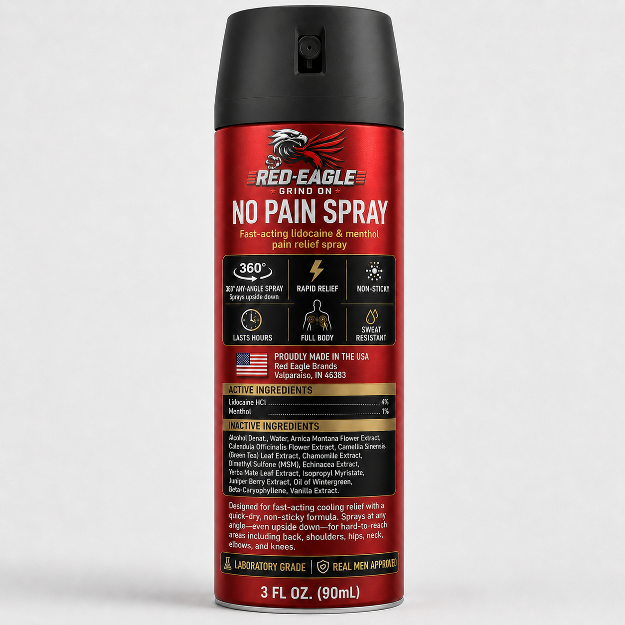 No Pain Spray full label